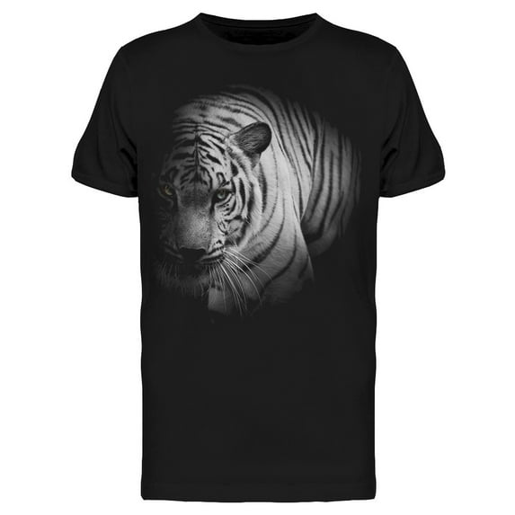 Head Of White Tiger Faded T-Shirt Men -Image by Shutterstock, Male x-Large