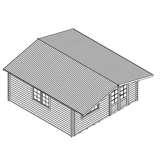 Head Office 16 ft. x 16 ft. multi room Log  Cabin D.I.Y.  Building kit