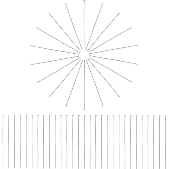 Head Pins 600pcs 50mm 304 Stainless Steel Flat Head Pins Metal Jewelry Making Pins 0.7mm(21 Guage) Beading Pin for DIY Charm Earrings Braceles Necklaces Crafts Jewelry Making diy