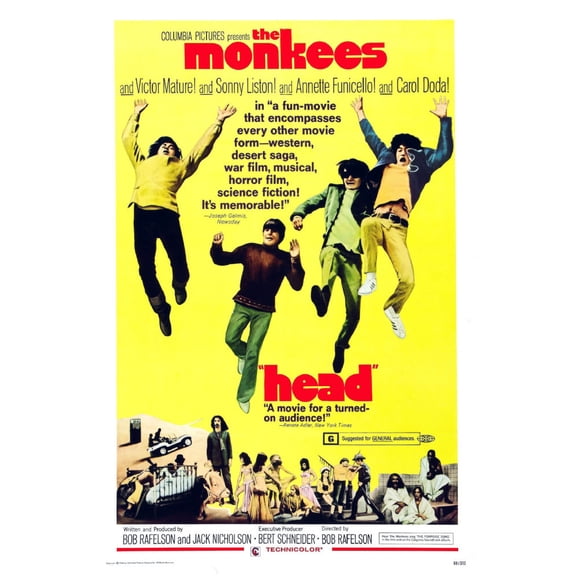 Head Poster The Monkees 16x24 Poster Medium Art Poster 16x24 Square Adults Western Graphic