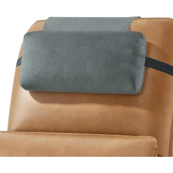 Head Recliner Pillow Adjustable Shredded Memory Foam Headrest Pillows for Recliner Chairs,Non-Slip Velvet Cushion for Pain Relief Neck Support Pillow for Travel Home Sofa Armchair with Zipper Cover