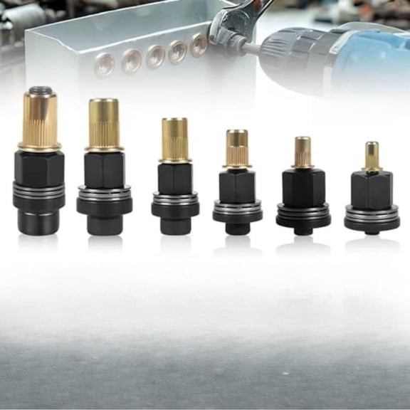 Head Rivet Nut Tool Kit, Standard Carbon Steel Hand Rivet Nut Head Set 6pcs