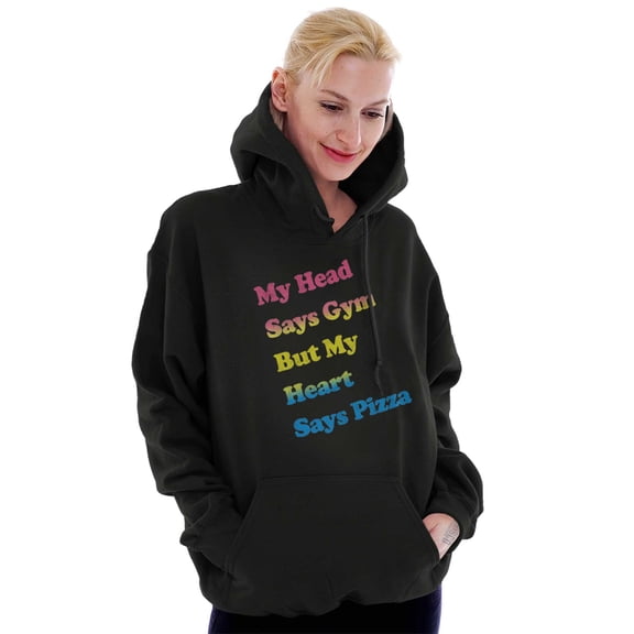 Head Says Gym Heart Pizza Workout Hoodie Sweatshirt Women Men Brisco Brands S