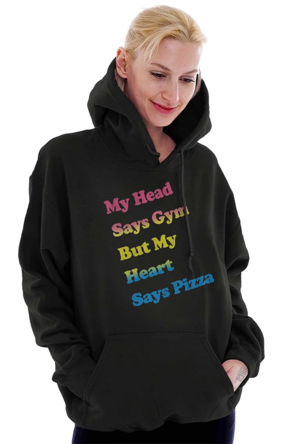 Head Says Gym Heart Pizza Workout Hoodie Sweatshirt Women Men Brisco Brands S