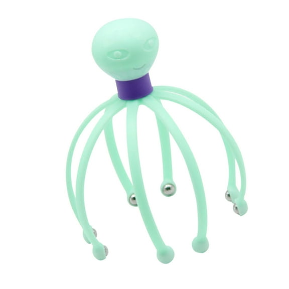 Head Scalp Massager Comb Neck Massage Roller Claws Tool for Hair Growth Stress Relief Rest Green