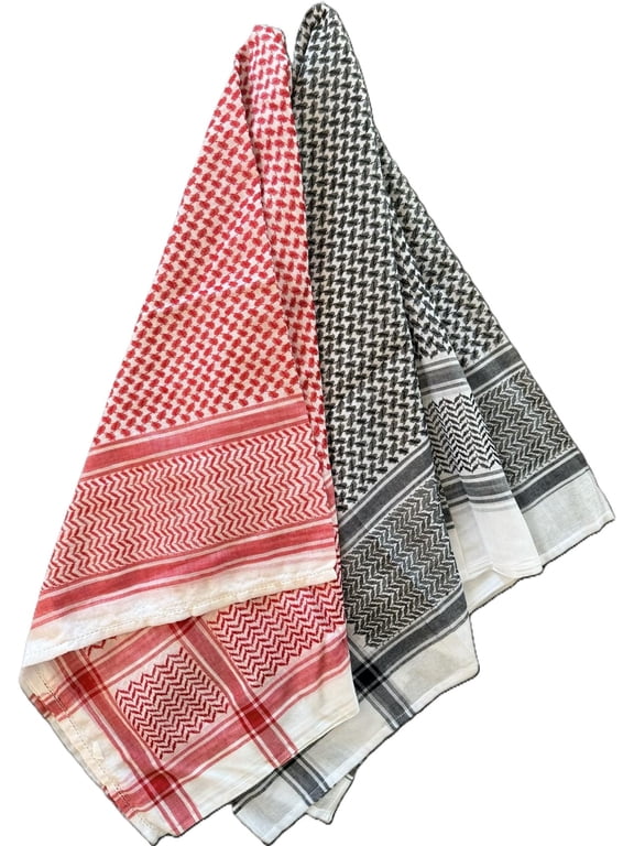 Head Scarf, 2 piece (Black & Red)