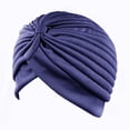thumbnail image 1 of ZQUUVOU Stretch Turban Hats for Women Headwraps Pre Tied Bonnet Soft Chemo Head Scarf Hats Elastic Covers Wraps for Hair Navy, 1 of 1