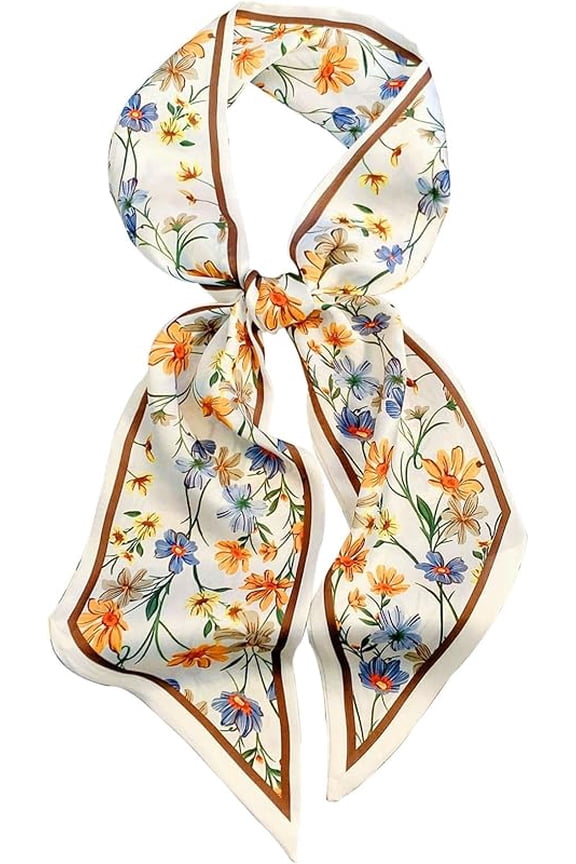 Head Scarf Hair Neck Scarves For Women Purse Bag Scarfs For Handbags Silky Long Thin Satin Headscarf Fashion