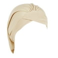 thumbnail image 1 of Head Scarf for Women's Hair! Comdrip Fashion Women Solid india Hat Muslim Ruffle Cancer Chemo Beanie Turban Wrap Cap Headwraps for Black Women Yellow One Size, 1 of 2