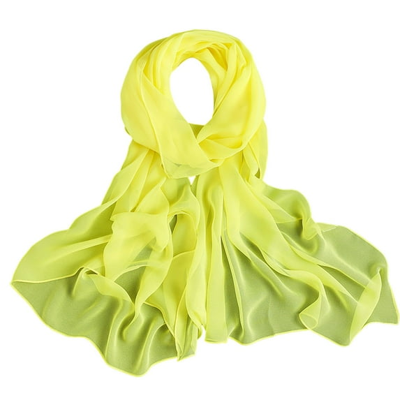 Head Scarf! Yigetop Gradual Color Temperament Scarf Etiquette Decoration Long Scarf Scarves for Women Lightweight Yellow One Size