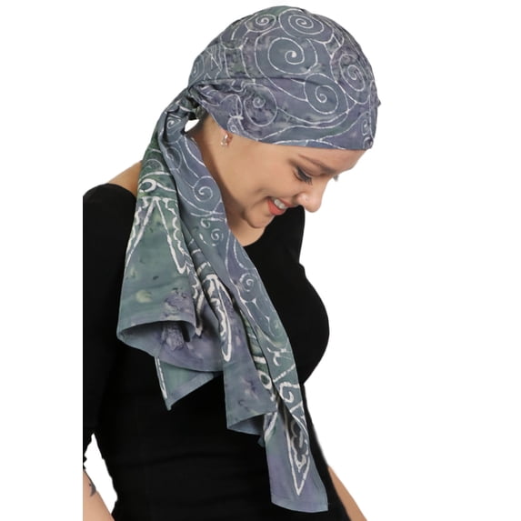 Head Scarf for Women Cancer Headwear Chemo Scarves Headscarves Headcovers 15 X 60 (Gray Swirl)