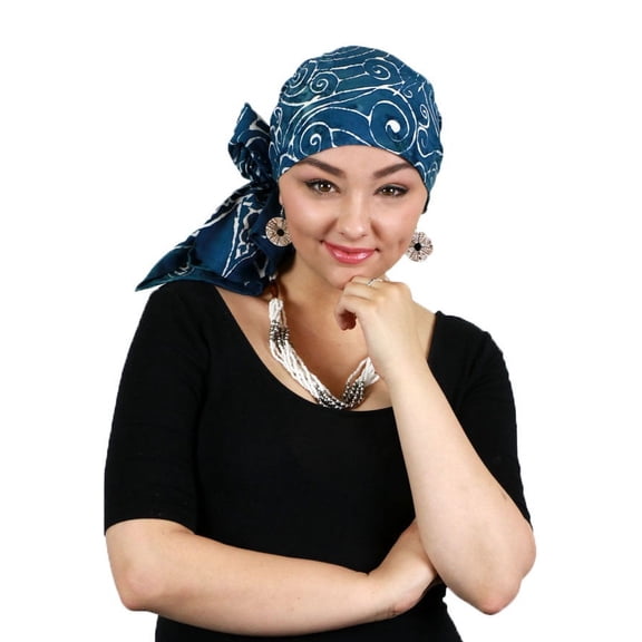 Head Scarf for Women Cancer Headwear Chemo Scarves Headscarves Headcovers 15 X 60 (Teal Temple)