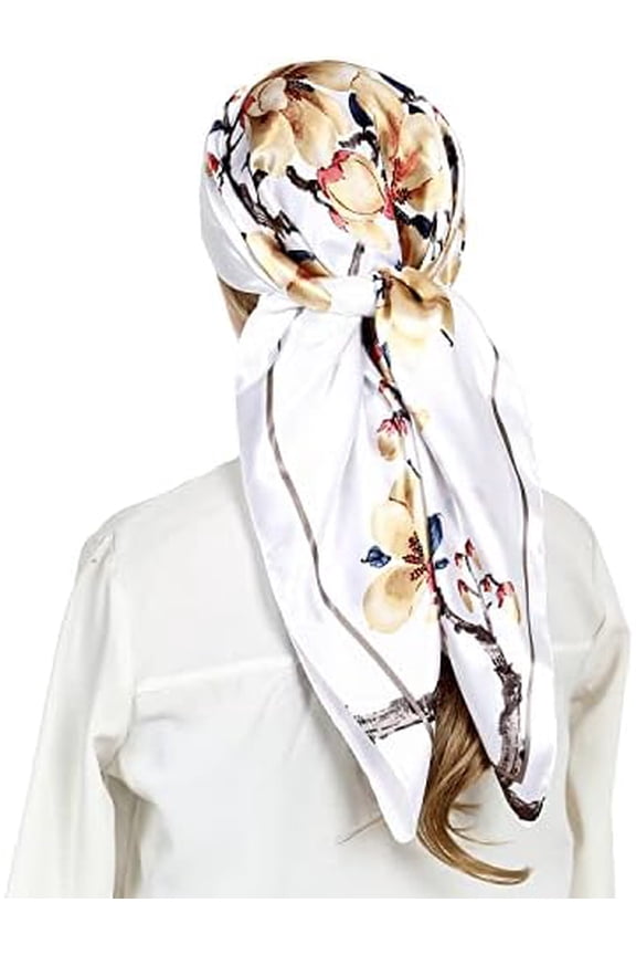 Head Scarf for Women Like Silk Satin Scarf for Hair Wrapping at Night Bandana Square Scarf for Sleeping 35 Inch