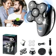 Head Shaver for Bald Men 5D , 5-in-1 Mens Grooming Kit with Nose Hair Trimmer, Beard Trimmer for Men, Waterproof and Rechargeable Electric Shavers for Men