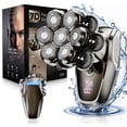 thumbnail image 1 of Head Shavers for Bald Men, 7D Rotary Shaver Magnetic Electric Razor, IPX7 Waterproof Wet Dry Cordless Head Shaver, Type-C Fast Charging LED Display Travel Lock, Ergonomic Grip for Scalp Neck Face, 1 of 9