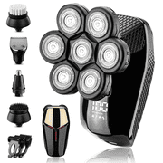 Pkalq Head Shavers for Bald Men, 5-in-1 Electric Razor - IPX6 Waterproof Shaving Grooming Kit for Balder, Turbo Speed & Precision Blades