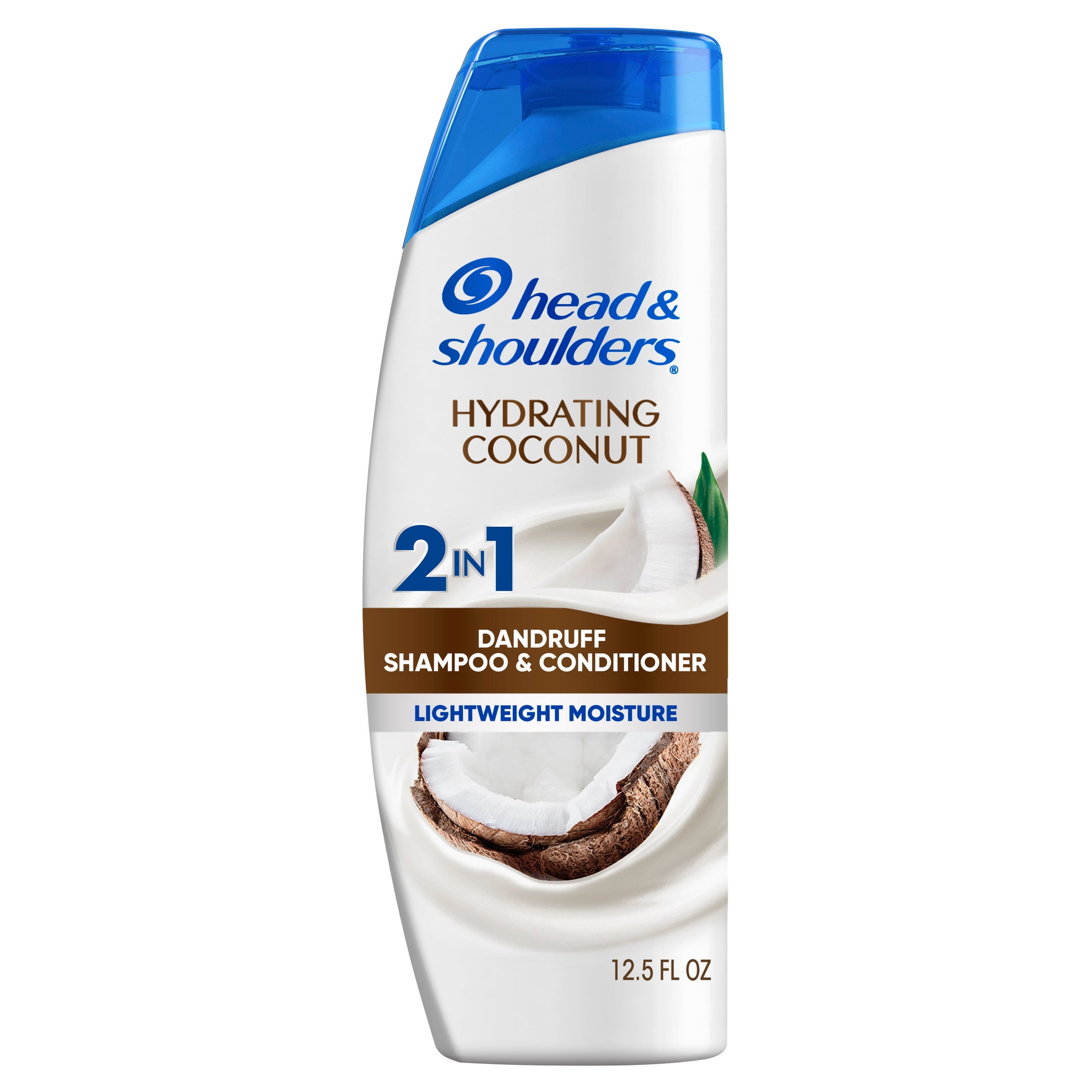 Head and Shoulders Dandruff 2 in 1 Shampoo and Conditioner, Hydrating Coconut, Lightweight Moisture, Color Safe, 12.5 fl oz