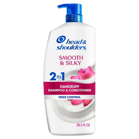 Head and Shoulders Smooth and Silky 2 in 1 Dandruff Shampoo and Conditioner, Frizz Control, Fresh Floral Scent, Color Safe, 28.2 oz