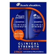 Head and Shoulders Clinical Strength Dandruff Shampoo Twin Pack, Dry Scalp Rescue, 13.5 fl oz