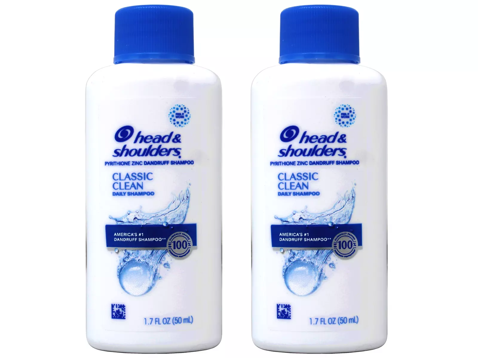 Head & Shoulders Classic Clean Dandruff Shampoo Travel Size 1.7 Fl Oz 2 Pack