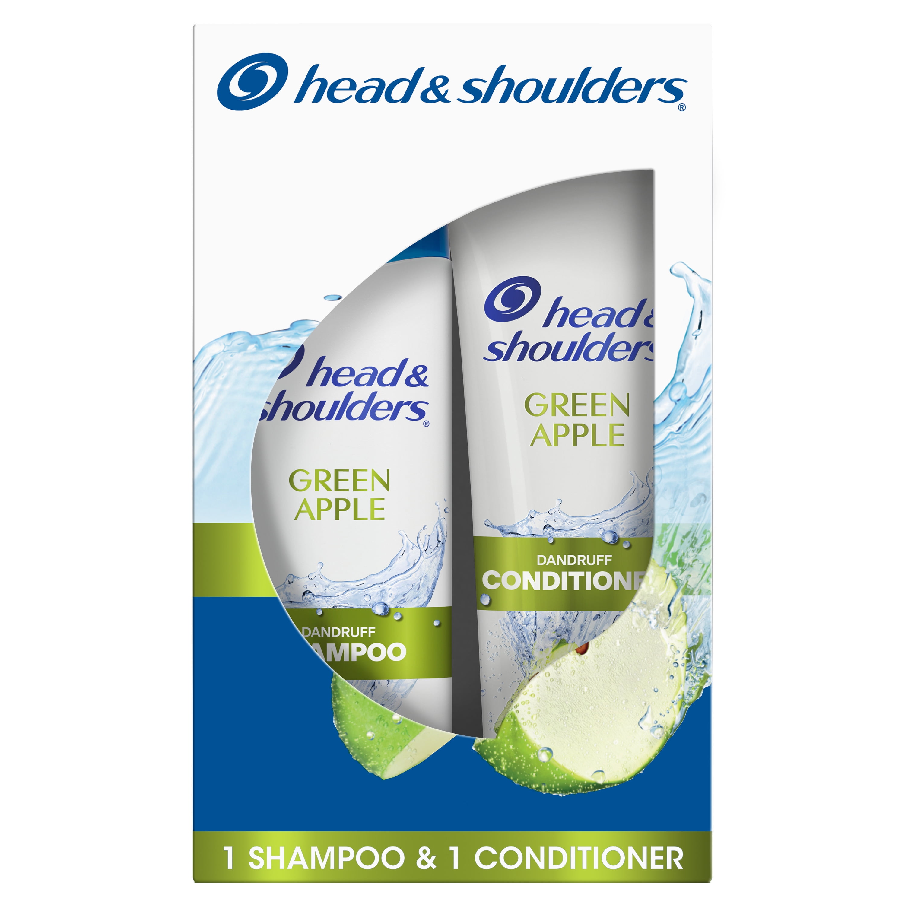 Head & Shoulders Green Apple Shampoo (12.5oz) & Conditioner (10.9oz) Dual Pack, All Hair Types