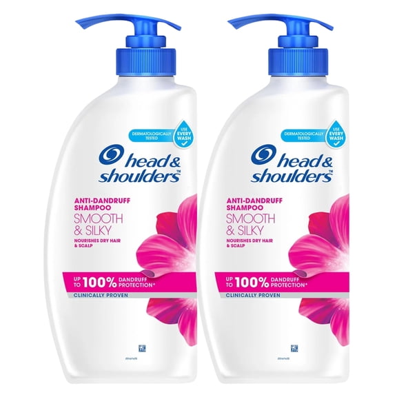 Head & Shoulders Smooth & Silky Anti-Dandruff Shampoo, 21.97 oz (650 ml) - Pack of 2