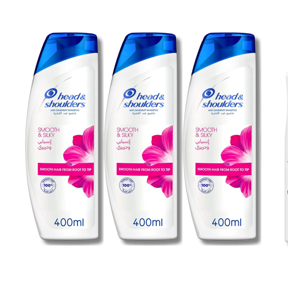 Head & Shoulders Smooth & Silky Anti-Dandruff Shampoo 400 ml – 3-Pack