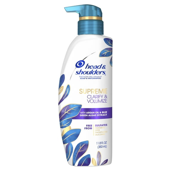 Head & Shoulders Supreme Clarify & Volumize Shampoo, Sulfate Free, for All Hair Types, 11.8 fl oz