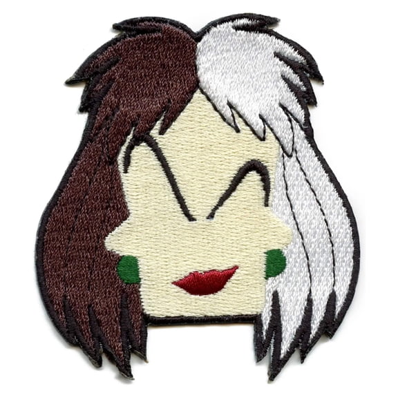 Head Silhouette Patch Black  White Parody Embroidered Iron on