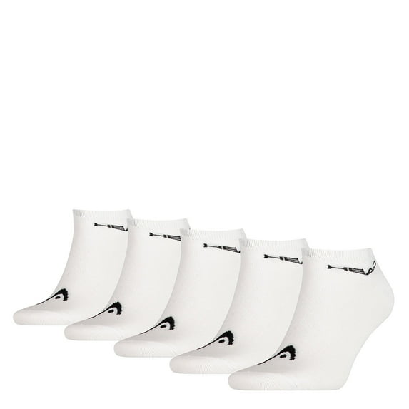 Head Sneaker Socks, 5-Pack - Short Socks, Unicoloured White 35-38 (Uk 2.5-5)