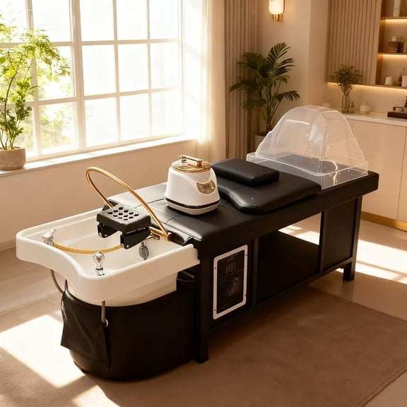 Head Spa Equipment Shampoo Bed Supports Water CirculationFumigationLight Therapy Massage Table for Spa Beauty Salon