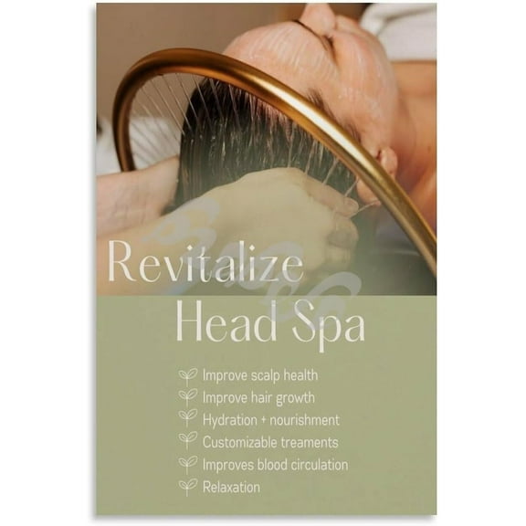 Head Spa Poster Beauty Salon Wall Art (2) Canvas Painting for Living Room Bedroom Decor