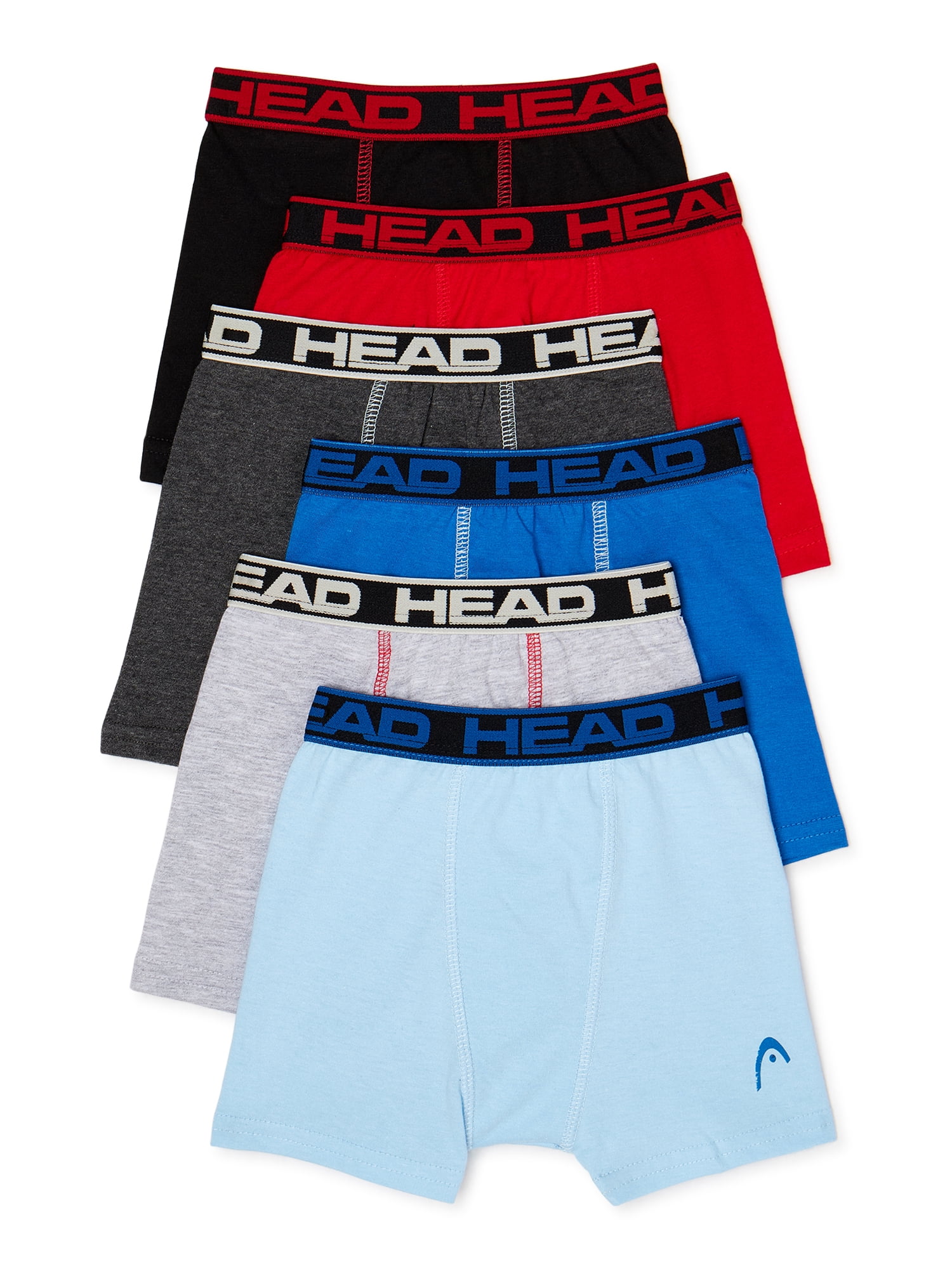 Head Sport Toddler Boys Cotton Boxer Briefs Underwear, 6-Pack, Sizes 2T-4T