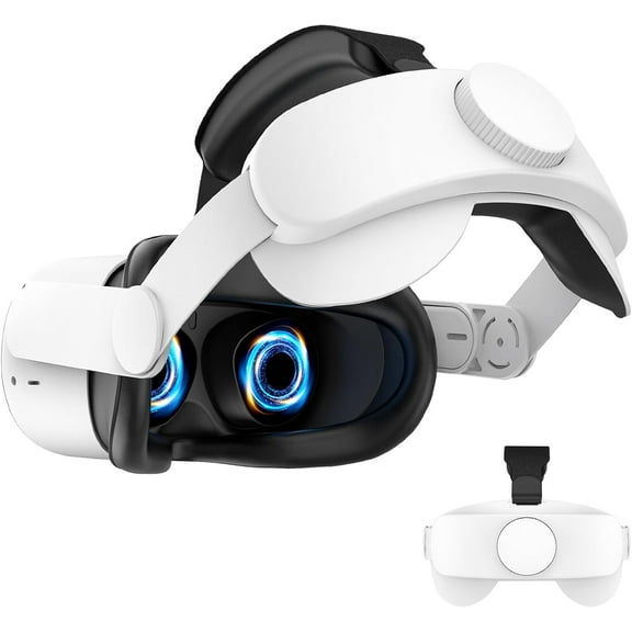 Head Strap Compatible with Oculus Quest 2, Meta Quest 2 Accessories Adjustable Elite Strap Replacement for Enhanced Comfort Support and Gaming Immersion in VR (Without Battery)