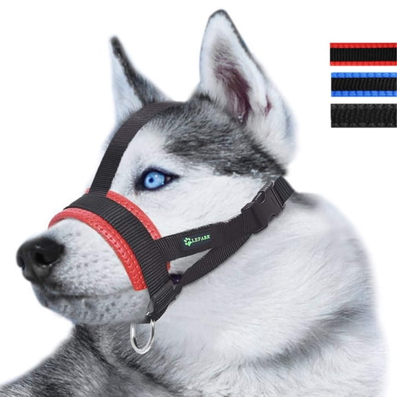 Head Strap Dog Muzzle Prevent from Taking Off by Paws for Small, Medium and Large Dogs(M/Black)
