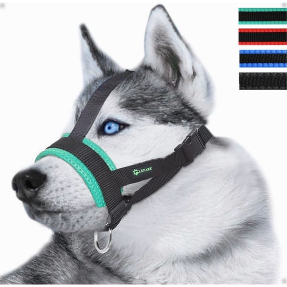 Head Strap Dog Muzzle Prevent from Taking Off by Paws for Small, Medium and Large Dogs(M/Black)