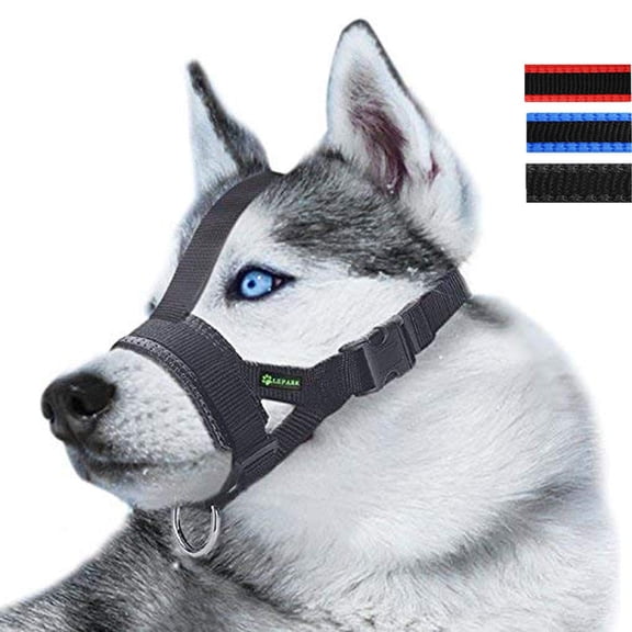 Head Strap Dog Muzzle Prevent from Taking Off by Paws for Small, Medium and Large Dogs(M/Black)