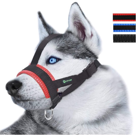 Head Strap Dog Muzzle Prevent from Taking Off by Paws for Small, Medium and Large Dogs(M/Black)