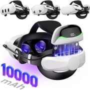 Battery Head Strap for Meta Quest 3/3S/2, VR Headset Accessories for Oculus Quest 3 with 10000mAh Battery Pack Extend 2-4H Playtime