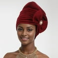 thumbnail image 1 of Head Stretchy Head Scarf African Hair For Natural Hair Turban Headwraps Tie Headbands, Red One Size, Size One Size, 1 of 4