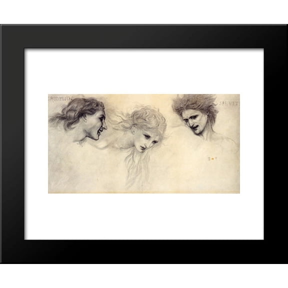 Head Study for The Masque of Cupid 20x24 Framed Art Print by Edward Burne-Jones