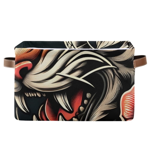Head Tiger Snake Rose Storage Bins Baskets With Handles Storage Box Clothes Organizer Organization Toys