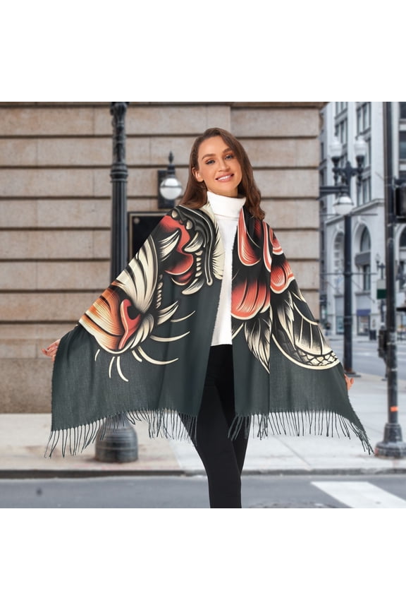 Head Tiger Snake Rose Winter Scarf for Women Fashion Warm Long Soft Blanket Scarves Gifts