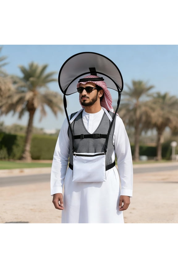 Head Umbrella, Sun Shade, Uv Umbrella, Hands Free Umbrella, 30inDiameter, Adjustable Neck Strap, Outdoor Fishing, Camping Shade, 1 Pc