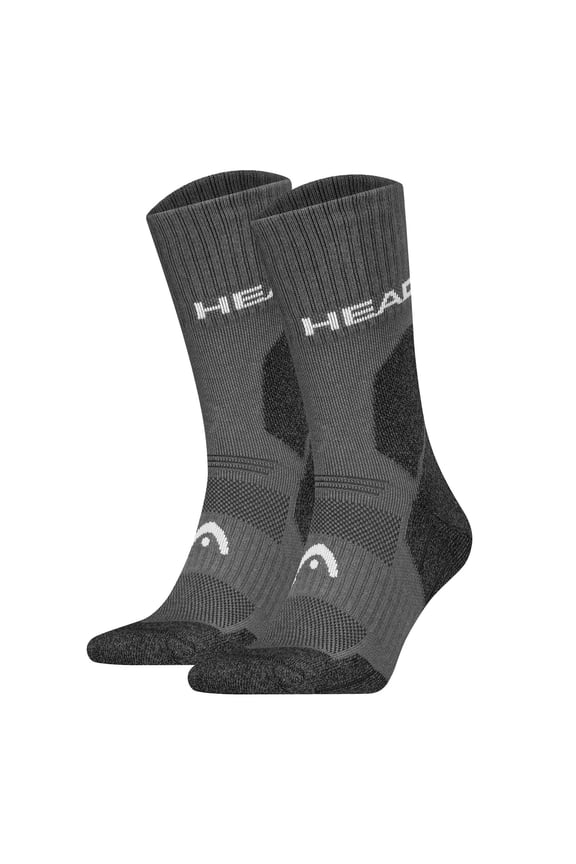 Unisex Hiking Socks, 2-Pack - Hiking All Climates Crew, Sports Socks, Logo Grey 35-38