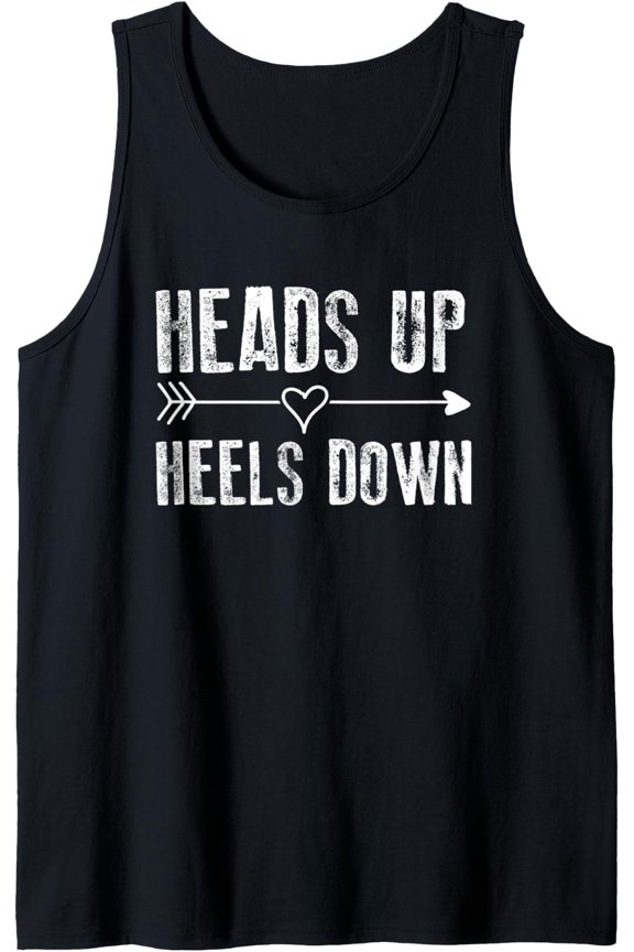 Head Up Heels Down Horse Equestrian Horseback Riding Tank Top Size S-3XL
