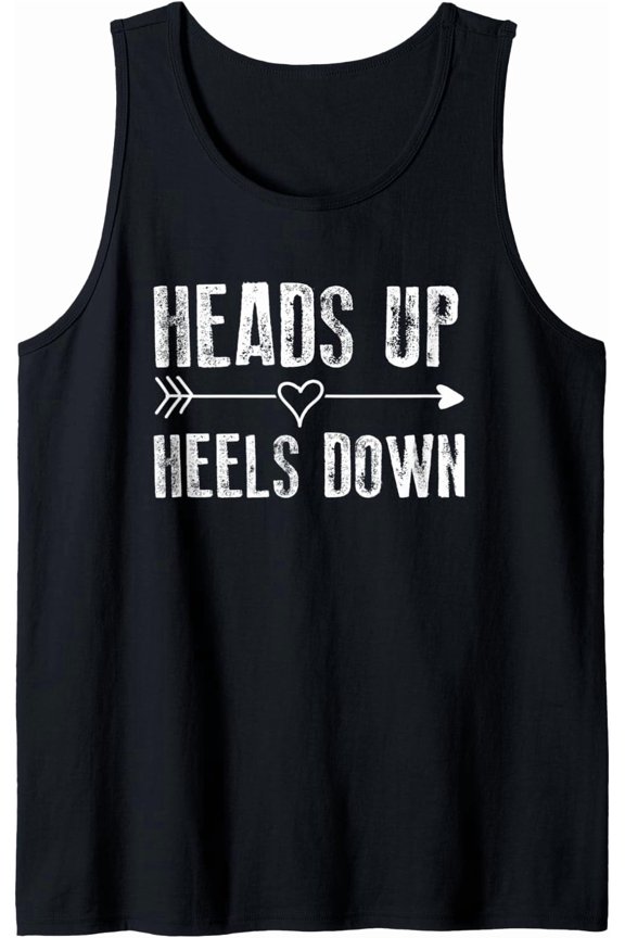 Head Up Heels Down Horse Equestrian Horseback Riding Tank Top Size S-3XL