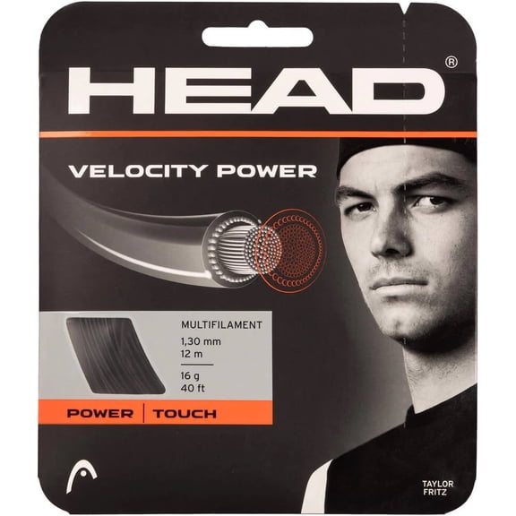 Head Velocity MLT Power 16g Black Tennis String (Set)