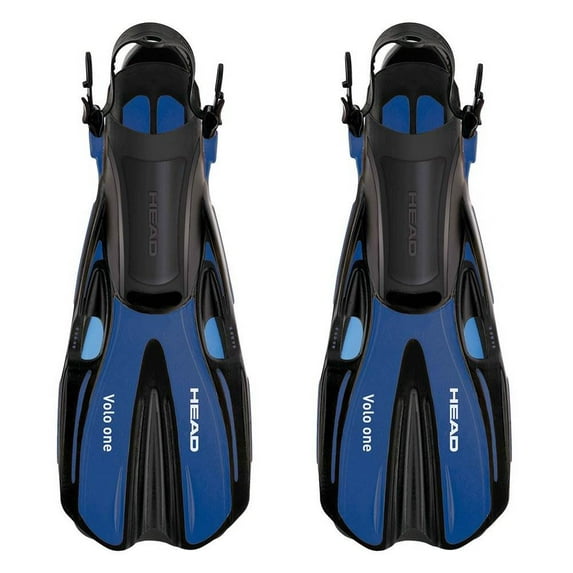Head Volo One Blue Swimming Snorkeling Diving Scuba Fins w/ Mesh Bag Set, M/L