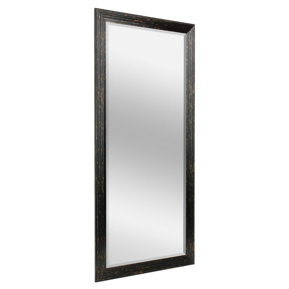 Head West 29.5 in x 53.5 in Beaded Frame Wall Mirror, Black
